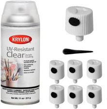 6 Spray Caps for Krylon Gallery Series Clear Coatings, Acrylic, - NO CAN