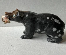 Zuni Museum Quality Picasso Marble Bear W Mussel Fish Herbert Him Sr HH24