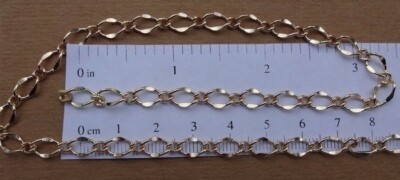 5 Ft GOLD Plated 3x7mm Diamond Link Chain Bulk Long+ Short 5 Feet No Nickel/Lead