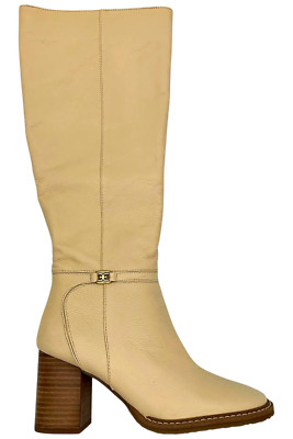 Sam Edelman Women's Elsy Leather Medium Calf Boot Eggshell