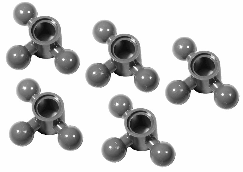 Lego 5x Dark Bluish Grey Technic Steearing Arm with 3 Tow Ball  (15460)