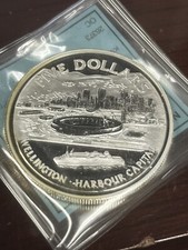 1999 New Zealand Silver Proof Coin Scarce 2500 Minted Wellington Harbor $5 Coin