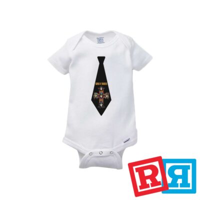 Guns N Roses Tie Gerber Baby Onesie  Cotton Unisex White Short Sleeve Bodysuit