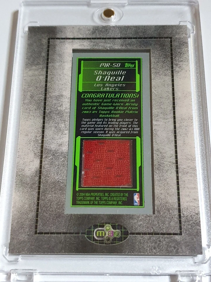 2003 Topps Rookie Matrix Shaquille O'Neal #PATCH Game Worn Jersey - Rare - Image 3 of 3