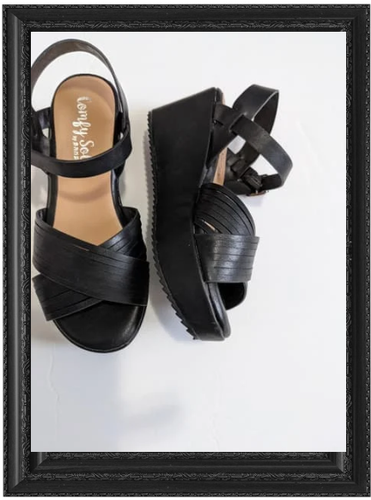 Damen Keilabsatz Sandalen Plateau Sommer leicht bequem Mode Größe 6 NEU - Bild 4 von 12