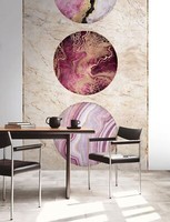 Fototapete Vlies Kreise Grafik Marmoroptik Beige Lila Gold 39851-1 (5,61€/1Qm)