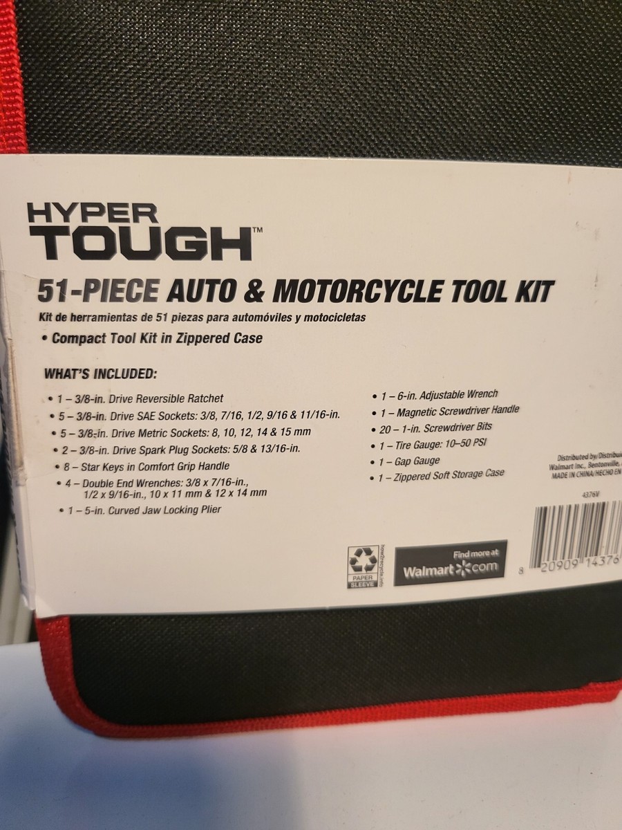 Hyper Tough 51-piece Auto & Motorcycle Tool Set Kit | eBay