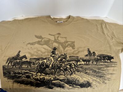 San Segal 90s 1993 Horse T Shirt Horseback Riding Rodeo Wrap Around XL Vintage