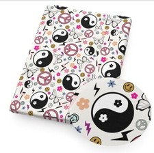 Peace yin yang FAUX LEATHER SHEET 8 X 12" 1241255 Hippy ORDINARY TEXTURE