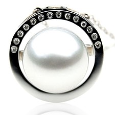 Pacific Pearls® 14mm South Sea Diamonds White Pearl pendant with modern elegance