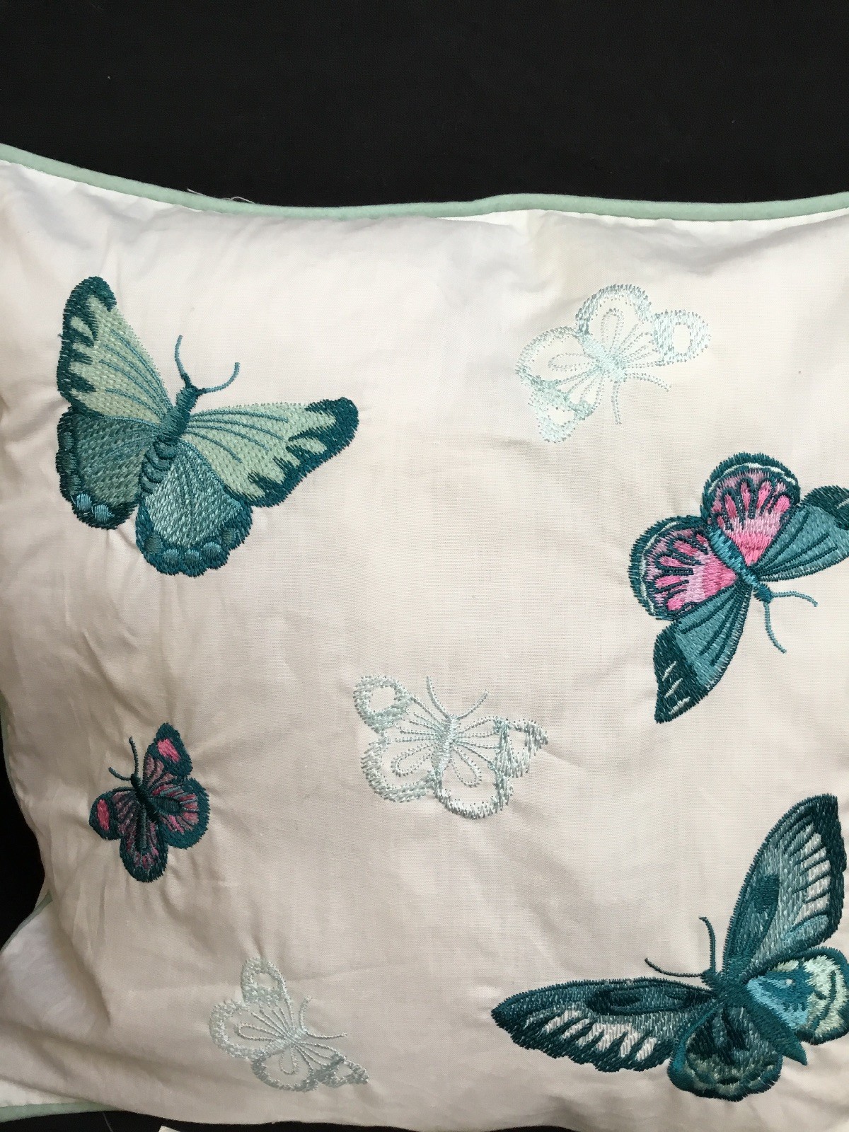 Boutique White Cotton Butterfly Embroidered Cushion Cover 30 x 30cms NEW A4 eBay