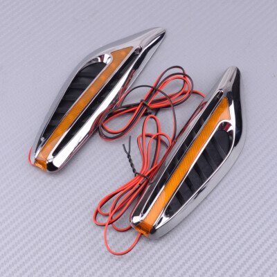 Universal Car Fender LED Side Marker Light Turn Signal Lamps Indicator Yellow
