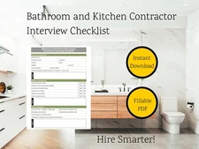 Hire Smarter: Bathroom & Kitchen Contractor Interview Check Digital Download PDF