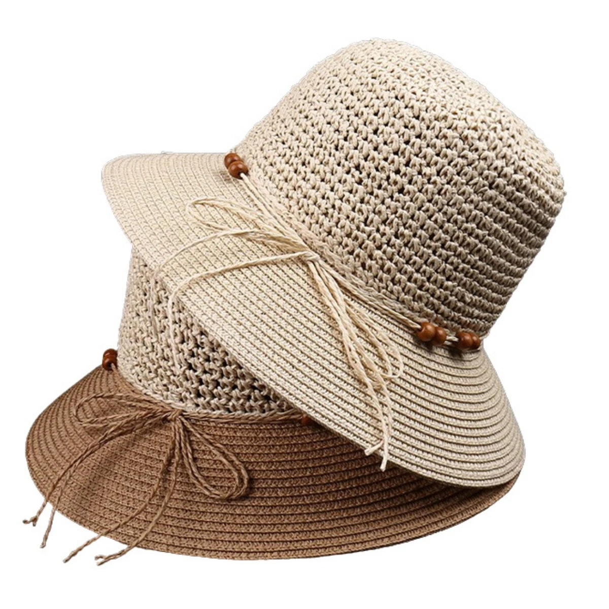 Beach Hats for Women Summer Straw Sun Hat Wide Brim Crochet Hats