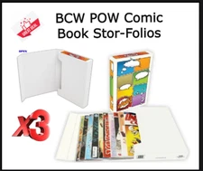 X3 BCW POW Stor-Folio Portfolio Boxes For Current/Silver Age Comic Books Holders