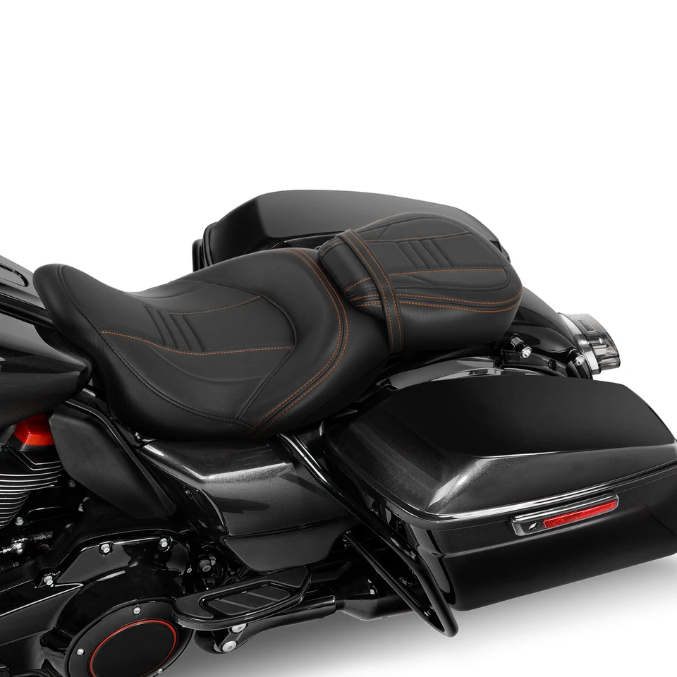 Asiento de conductor pasajero apto para Harley Touring Road King Street Glide 2009-2024 EE. UU. Foto 3 de 4