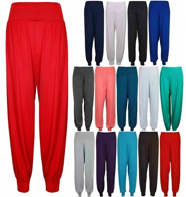 Damen Harem Hose Ali Baba Lang Damen Hose Baggy Leggings Unten