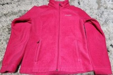 Columbia Girls Warm Fleece LS Full Zip Solid Pink Sweater Jacket Youth Medium