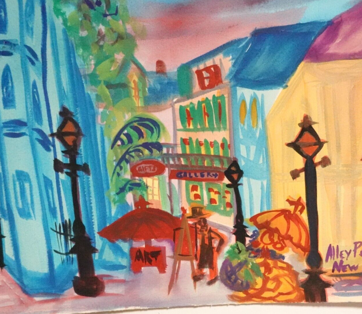 SAM INFINITI HURWITCH ALLEY PERE ANTOINE NEW ORLEANS WATERCOLOR