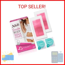 Nad’s Body Wax Strips for Sensitive Skin, Hair Removal for Sensitive Skin, Hypoa