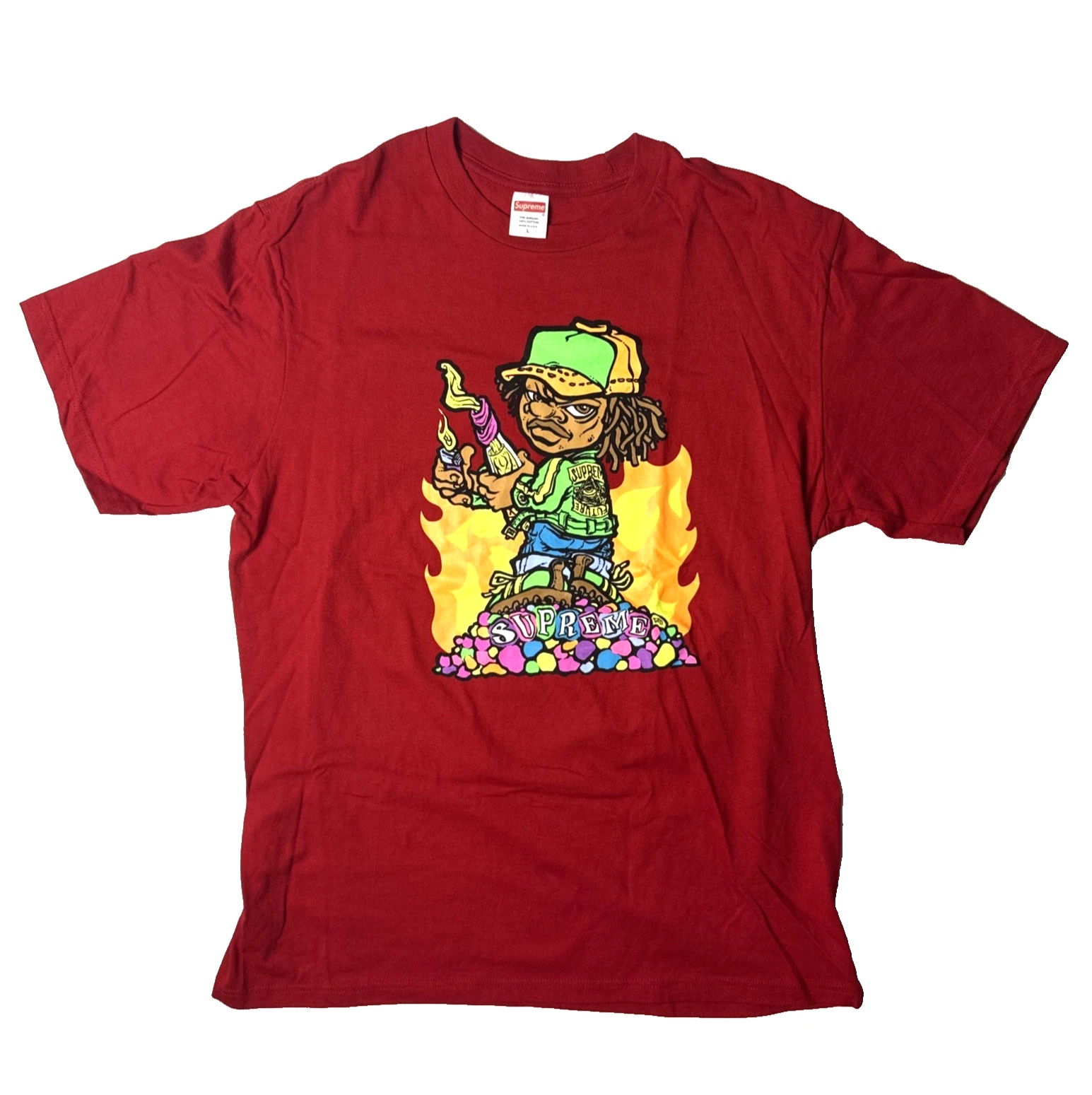 Supreme Molotov Kid Tee Red Size Large S/S 19 Pre Owned Excellent