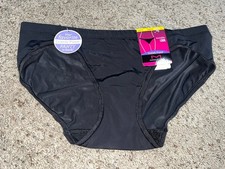 NWT Maidenform Invisible Look BARELY THERE Black Bikini Panty Med 6