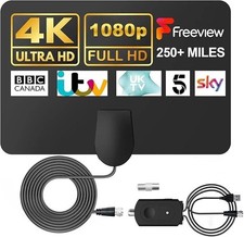 Freeview HD Digital TV Aerial Indoor Amplified 4K HDTV Signal Booster Antenna