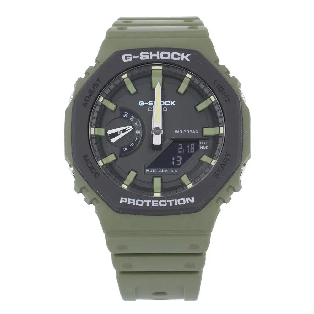 Casio Watch GA-2110SU-3AE Mens G-Shock Carbon Core Khaki Green Resin Strap - Image 8