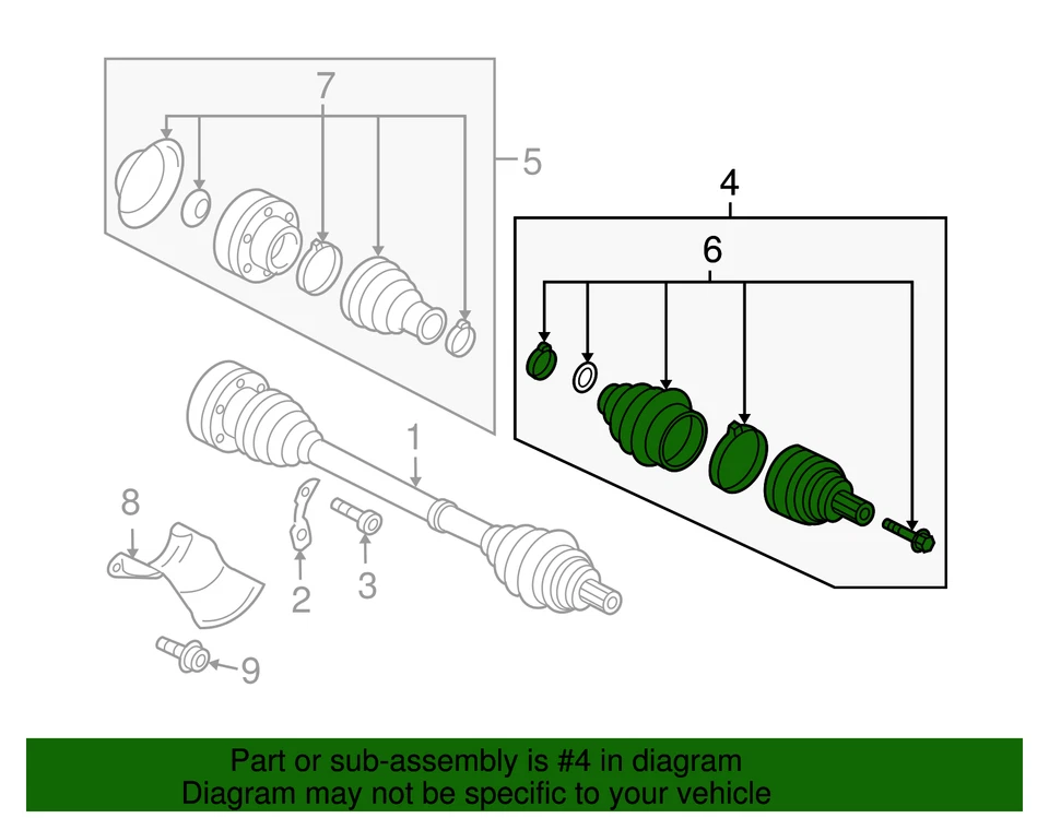 Kit Junta Original Audi Cv 8K0-598-099-A Foto 2 de 2