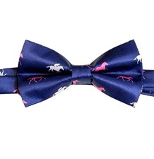 Navy Blue Pink White Satin Horse Bow Tie Men Pre-Tied Kentucky Race Day Derby