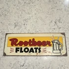Root Beer Floats Original Advertising Sign Vintage Style Yellow Red White Black