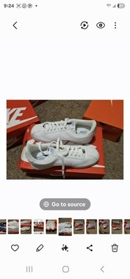 Nike Cortez White Leather Low Top Sneakers Lace Up Rubber Sole Classic