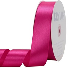 Rose Red Satin Ribbon 1-1/2 inch X Continuous 100 Yards, Single Face Polyeste...