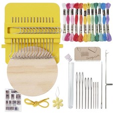 Knit Patch Kit Wooden Portable Repair Tool Set Darning Loom Kit with 10 Needles