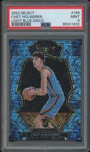 2022/23 Select #196 Chet Holmgren Light Blue Disco Rookie #53/99 PSA 9 (MINT)