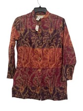 Coldwater Creek Womens Paisley-Print Button-Front Jacket PM
