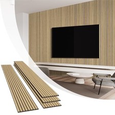 Wood Slat Wall Panels 4 4 Pack in Total 94.5"x50.4" Warm Oak-Extendo Trio