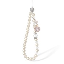 JINYRSOC Beaded Pearl Phone Charm, Cute Wrist Universal, Flower Charm