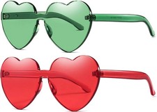 Heart Shaped Rimless Party Sunglasses for women Candy Color Eyewear