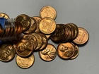 1954  RED BU LINCOLN CENT ROLL / 50 COINS