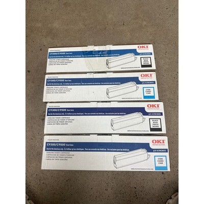 Lot of 4 OKI C9300 C9500 Toner Cartridges Black 41963604 Cyan 41963603 New