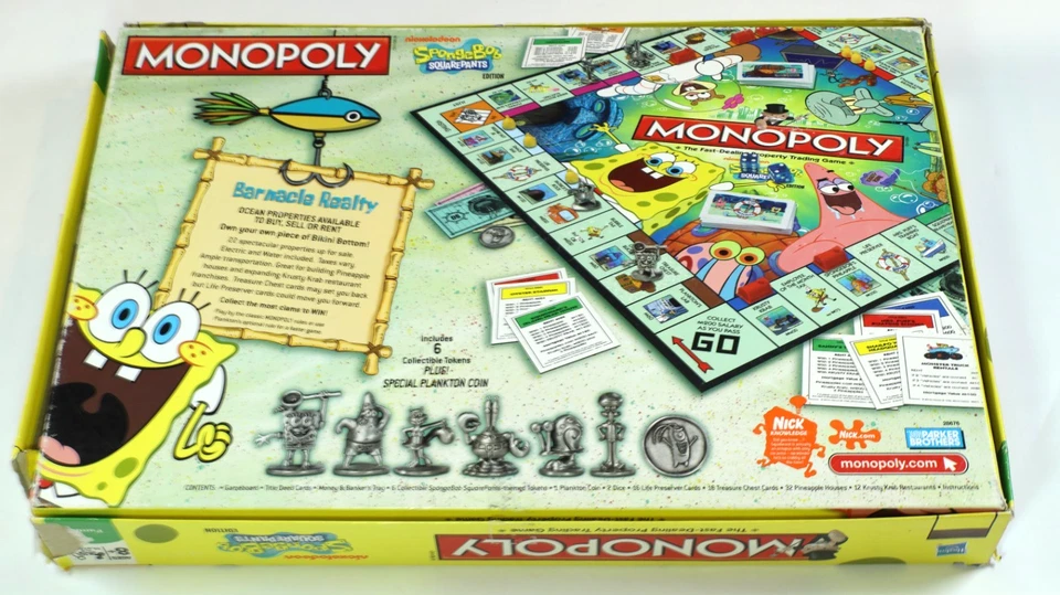 Monopoly Bob Esponja Pantalones Cuadrados Edición Incompleto Foto 3 de 4