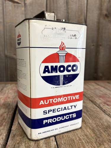 Vintage 1 Gal Amoco American Motor Oil Tin Can Automotive Advertising ...