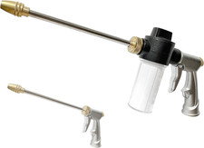 High Pressure Garden Hose Nozzle Sprayer with 3.5Oz Plastic Soap Dispenser Bottl