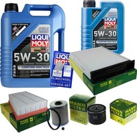 Mann Inspektionspaket 6L Liqui Moly Longtime 5W-30 FüR Renault Megane II