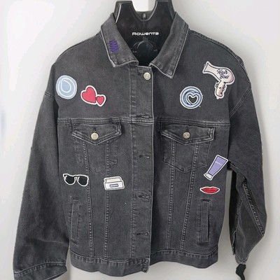  Monat Black Denim Jean  Boss Babe Fun Patches Jacket Size Small