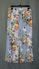 Cupio Floral Print Embellished Casual Dress Wide Leg Cropped Capri Pants L