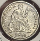 1891-S Liberty Seated Dime AU