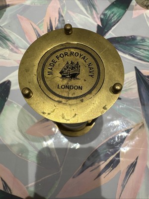 6'' Brass Hourglass Royal Navy London 4Min35sec Sand Timer Table Decoration Gift