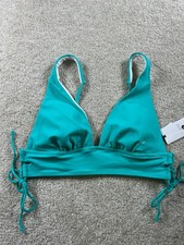 Shade  Shore Women's Turquoise Medium Padded Adjustable Bikini Top